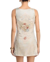 Jacquard Rose Sleeveless Mini Dress - Exclusive