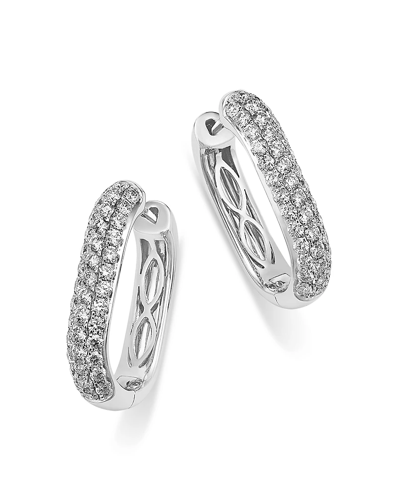 Bloomingdale's Fine Collection Pave Diamond Hoop Earrings