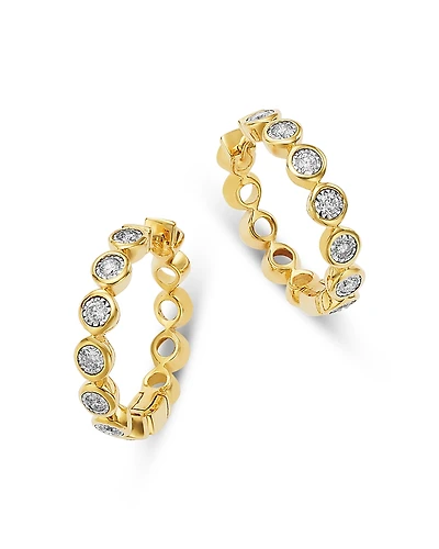 Bloomingdale's Fine Collection Diamond Bezel Small Hoop Earrings