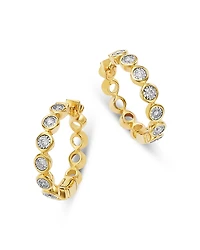 Bloomingdale's Fine Collection Diamond Bezel Small Hoop Earrings