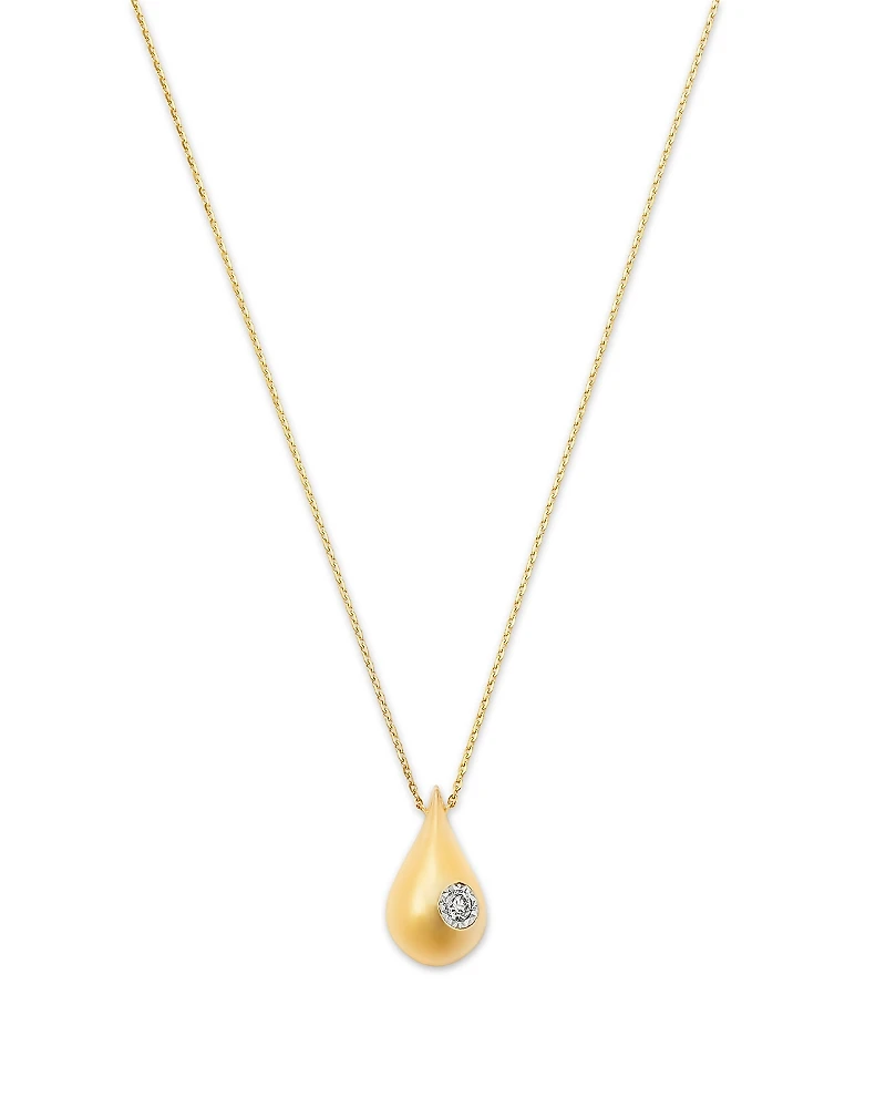 Bloomingdale's Fine Collection Diamond Solitaire Polished Pear Pendant Necklace