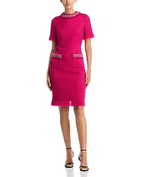 Teri Jon by Rickie Freeman Embellished Tweed Sheath Dress