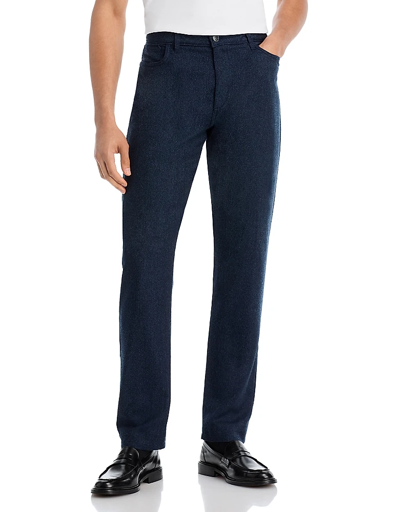 Canali Impeccabile Wool Flannel Regular Fit Five Pocket Pants