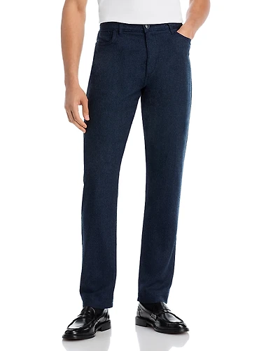 Canali Impeccabile Wool Flannel Regular Fit Five Pocket Pants