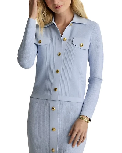 Mixed Rib Knit Jacket