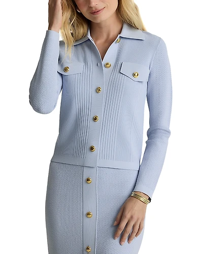 St. John Mixed Rib Knit Jacket