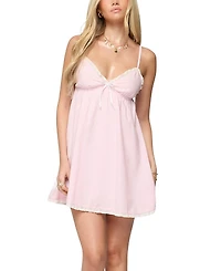 Edikted Danira Pinstripe Babydoll Mini Dress