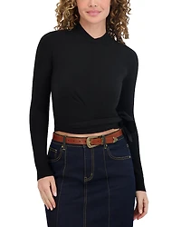 Point Mandarin Wrap Top