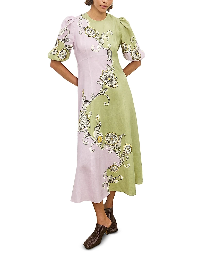 Alemais Sora Linen Midi Dress