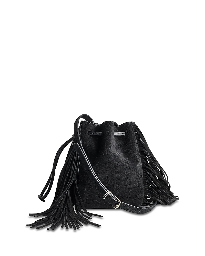 Madewell The Drawstring Suede Crossbody Bucket Bag
