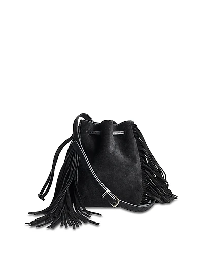 Madewell The Drawstring Suede Crossbody Bucket Bag