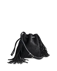 Madewell The Drawstring Suede Crossbody Bucket Bag