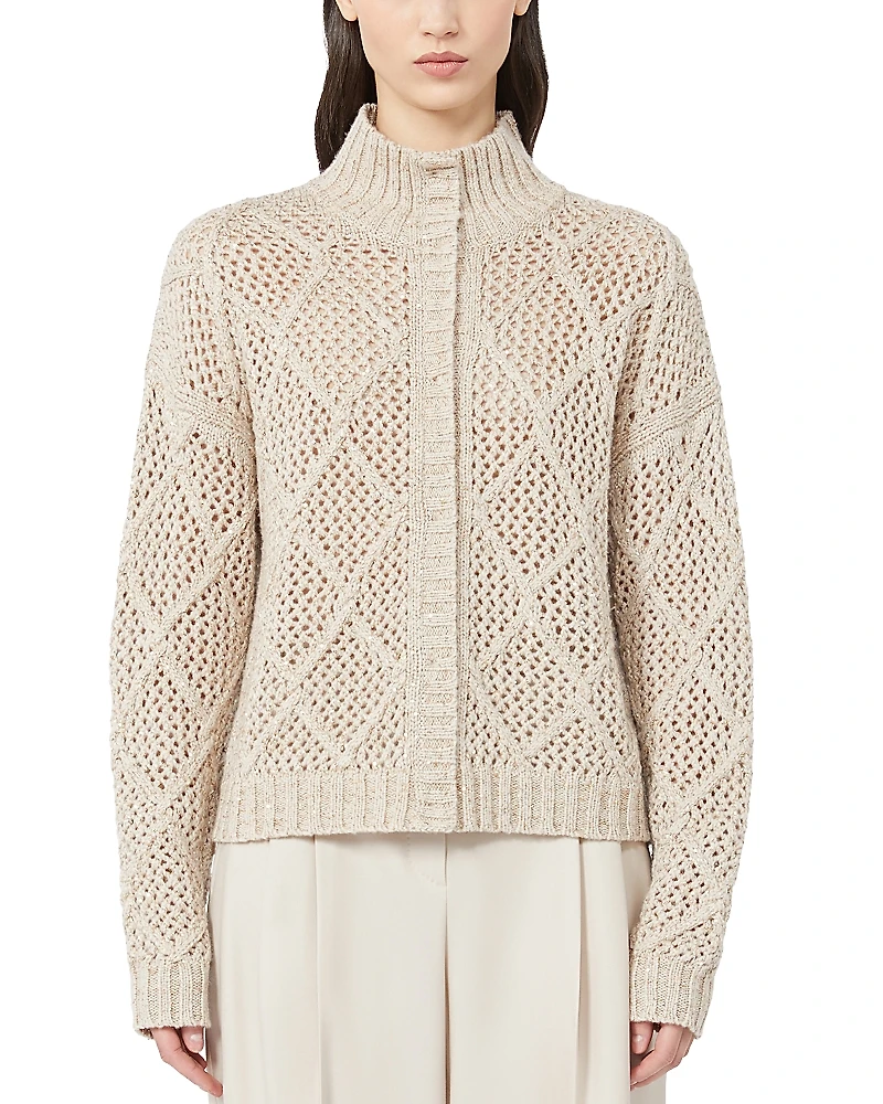 Max Mara Studio Ghinea Diamond Knit Sequin Cardigan