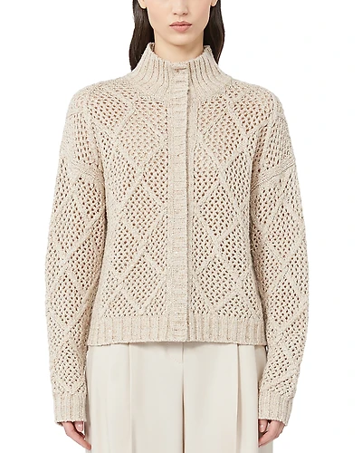Max Mara Studio Ghinea Diamond Knit Sequin Cardigan