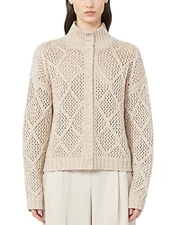 Max Mara Studio Ghinea Diamond Knit Sequin Cardigan