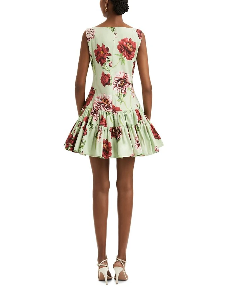 Peony Print Sleeveless Dress