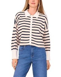 1.state Striped Button Front Sweater