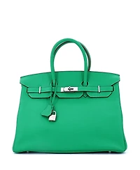 Pre-Owned HERMES Birkin 35 Handbag Clemence with Palladium Hardware