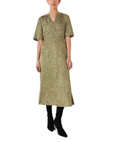 Whistles Leopard Midi Dress