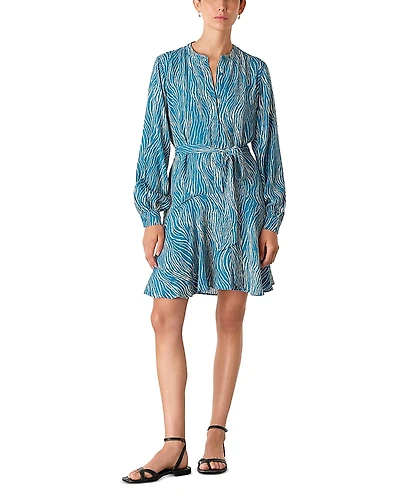 Whistles Zebra Flippy Mini Dress