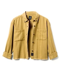 Women's Tonal Stripe Flannel Crop Shirt