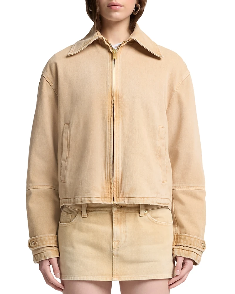 7 For All Mankind Denim Workwear Cropped Jacket