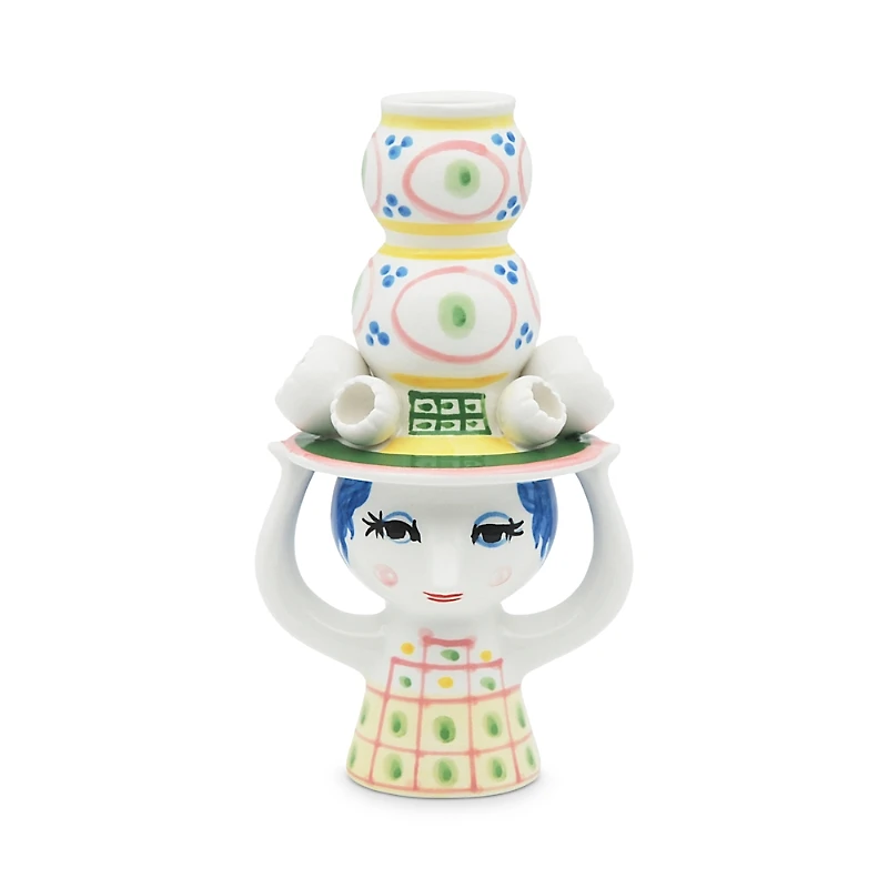 Rosendahl Lady With Hat Candle Holder, Pink