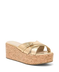 Santoni Women's Laminated Leather Wedge