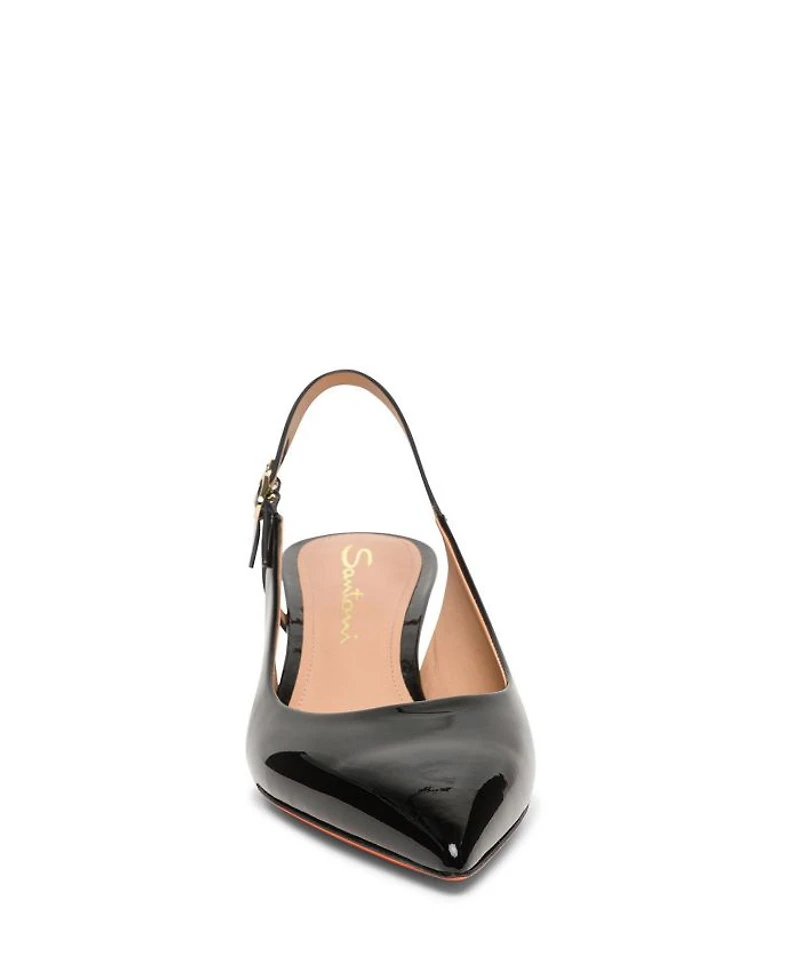 Women's Patent Leather Mid-Heel Slingback
