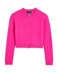 Aqua Girls' Knitted Cashmere Cardigan, Big Kid - Exclusive