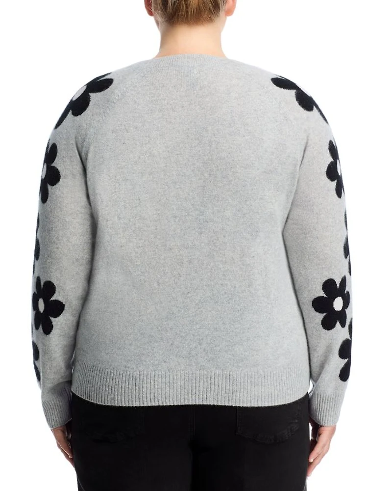 Floral Sleeve Cashmere Sweater - Exclusive