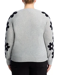 Floral Sleeve Cashmere Sweater - Exclusive