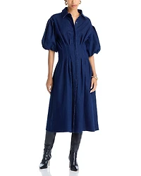 Aqua Denim Midi Dress - Exclusive