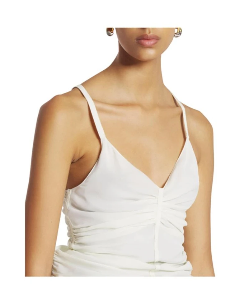 Ruffled Tank Top Silk Georgette