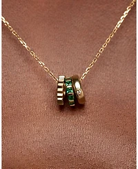 Solid Emerald Zeno Charm Necklace