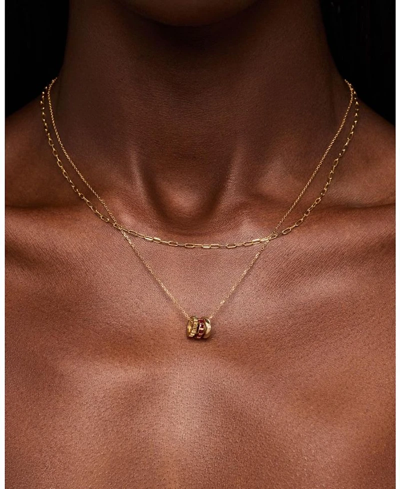 Solid Ruby Zeno Charm Necklace