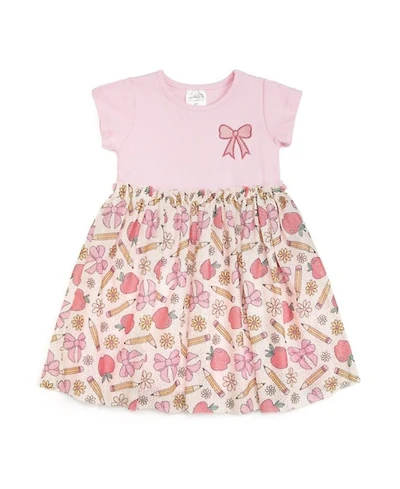 Girls' Back To School Cutie Patch Short Sleeve Tutu Dress - Little Kid, Big Kid