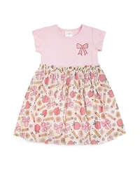 Girls' Back To School Cutie Patch Short Sleeve Tutu Dress - Little Kid, Big Kid