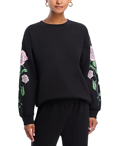 Aqua x Angelica Hicks Rose Graphic Sweatshirt - Exclusive