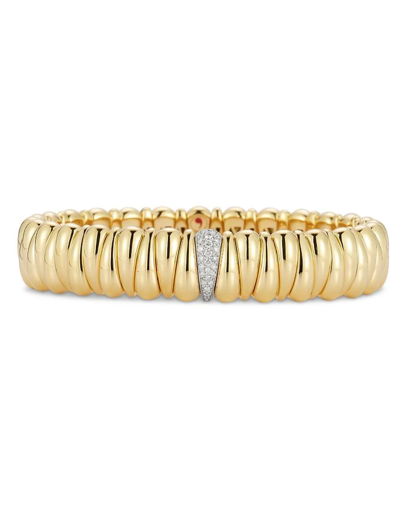 18K White & Yellow Artiglio Diamond Stretch Bracelet