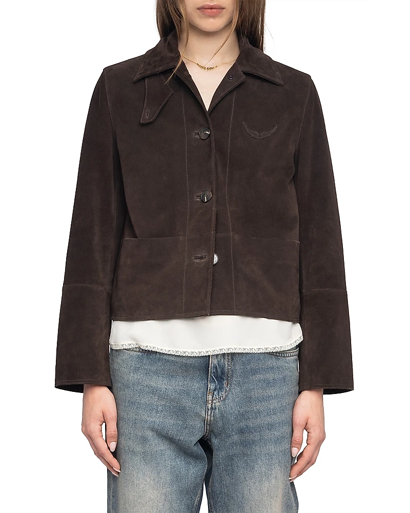 Zadig & Voltaire Lessa Heavy Suede Jacket