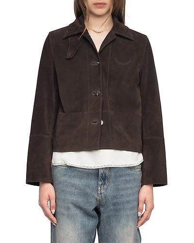 Zadig & Voltaire Lessa Heavy Suede Jacket