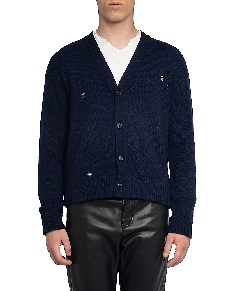 Zadig & Voltaire Mirko Lc Destroy Wool Blend Cardigan