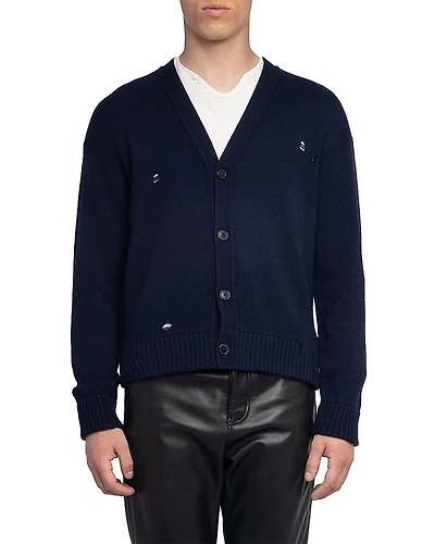 Zadig & Voltaire Mirko Lc Destroy Wool Blend Cardigan