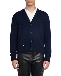 Zadig & Voltaire Mirko Lc Destroy Wool Blend Cardigan