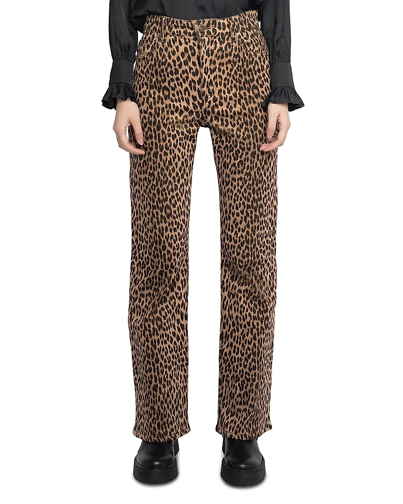 Zadig & Voltaire Evy High Rise Leopard Print Jeans