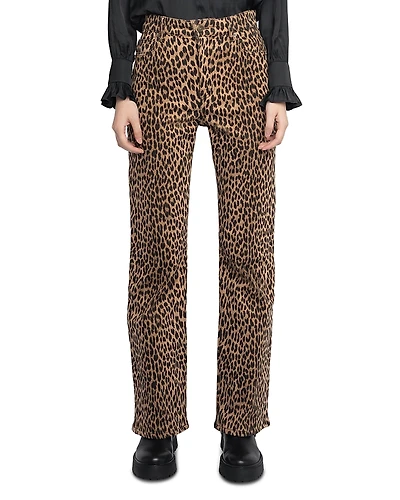 Zadig & Voltaire Evy High Rise Leopard Print Jeans