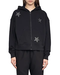 Zadig & Voltaire Mia Zip Pmo Ao Stars Embellished Hoodie