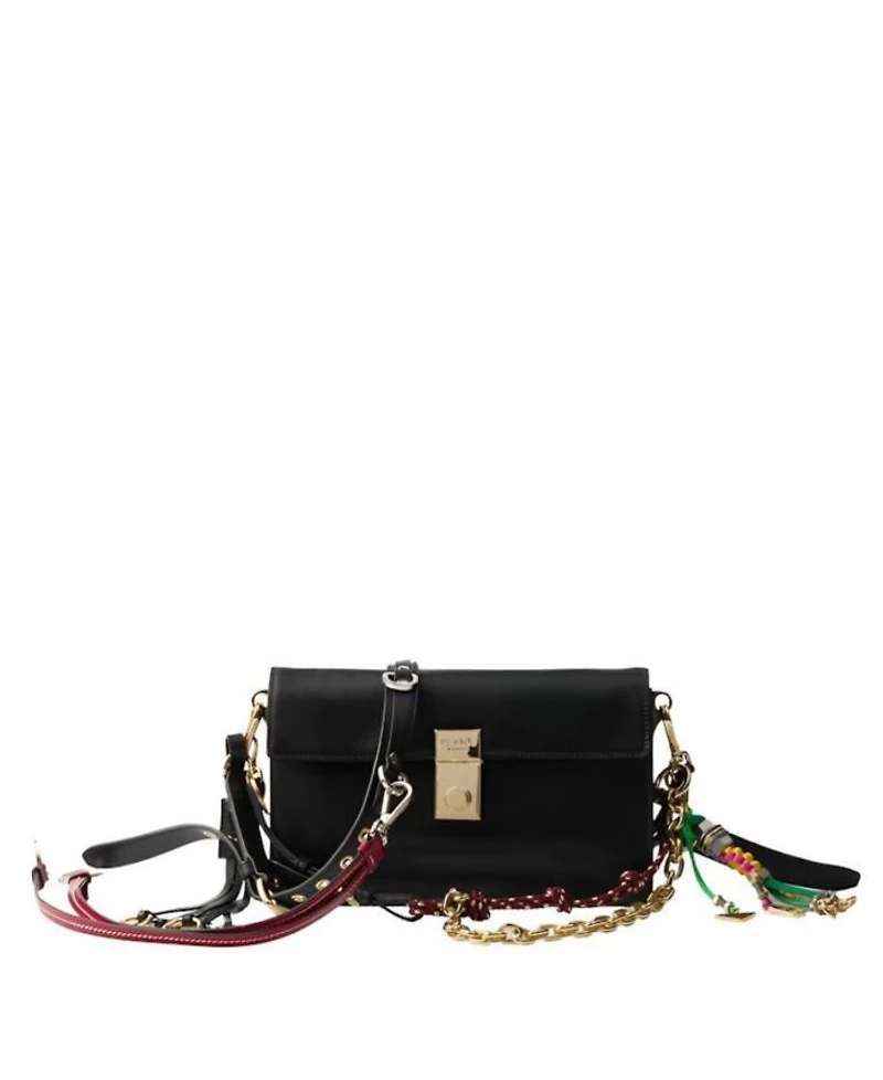 Soft Sound Small Leather Shoulder Bag with Charms