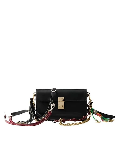 Soft Sound Small Leather Shoulder Bag with Charms